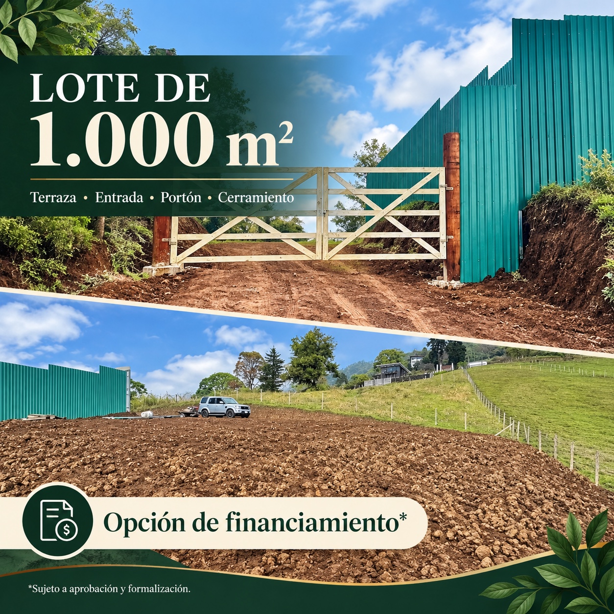Portada del lote de 1.000 m²
